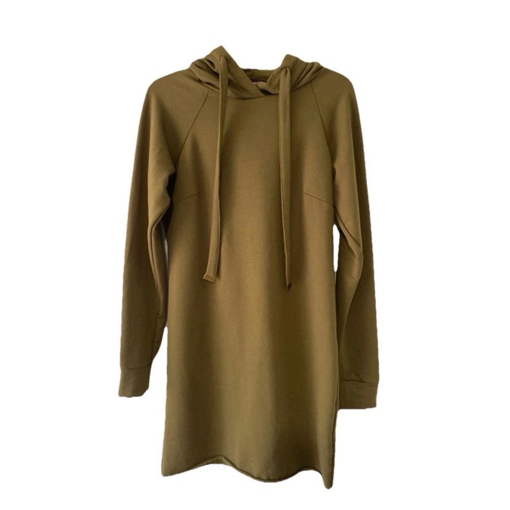 Almost Famous Olive Green Sweatshirt Hoodie Dress NWT Medium